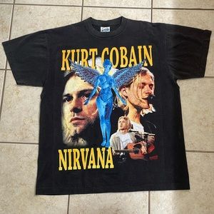 AOP 🔥 Modern Boot Single Stitch - Nirvana Kurt Cobain Graphic Tee - EUC!
